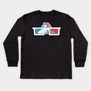 Retro 3D Mountain Kids Long Sleeve T-Shirt